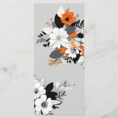 モダンモノクロフローラ結婚メニュー メニュー (裏面)