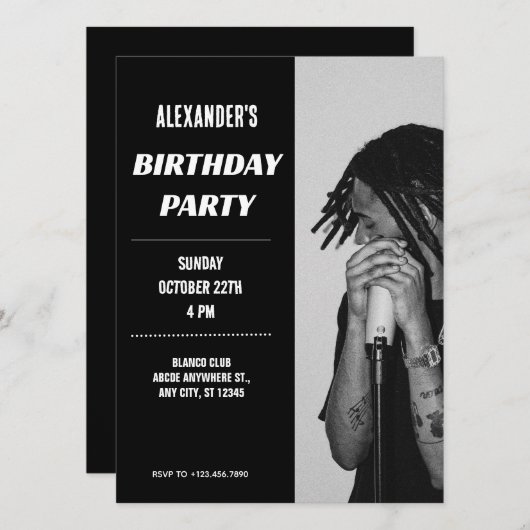 モダンモノクロ写真 招待状 (正面/裏面)