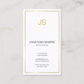 モダンモノグエレガントラムトレンディーストライプ金ゴールド 名刺 (正面)