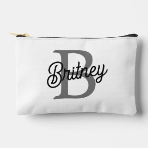 モダンモノグエレガントラム名ブラックグレースクリプト アクセサリーポーチ