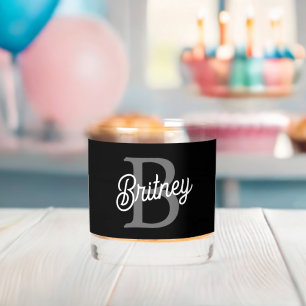 モダンモノグエレガントラム名ブラックグレースクリプト ウイスキーグラス