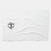 モダンモノグエレガントラム名ブラックグレースクリプト キッチンタオル (横)