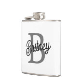 モダンモノグエレガントラム名ブラックグレースクリプト フラスク (左)