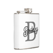 モダンモノグエレガントラム名ブラックグレースクリプト フラスク (右)