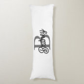 モダンモノグエレガントラム名ブラックグレースクリプト ボディピロー (正面縦)