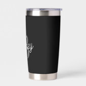 モダンモノグエレガントラム名ブラックグレースクリプト 保温保冷タンブラー (左面)