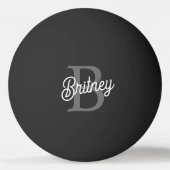 モダンモノグエレガントラム名ブラックグレースクリプト 卓球ボール (正面)