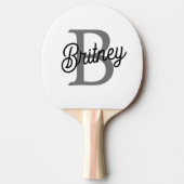 モダンモノグエレガントラム名ブラックグレースクリプト 卓球ラケット (正面)