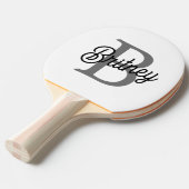 モダンモノグエレガントラム名ブラックグレースクリプト 卓球ラケット (正面アングル)