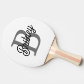 モダンモノグエレガントラム名ブラックグレースクリプト 卓球ラケット (横)