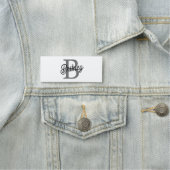 モダンモノグエレガントラム名ブラックグレースクリプト 名札 (インサイチュ)