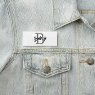 モダンモノグエレガントラム名ブラックグレースクリプト 名札