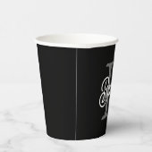 モダンモノグエレガントラム名ブラックグレースクリプト 紙コップ (右)