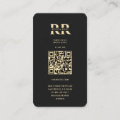 モダンモノグエレガントラムRフローラブラック金ゴールド 名刺 (裏面)