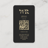 モダンモノグエレガントラムWフローラブラック金ゴールド 名刺 (裏面)