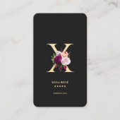 モダンモノグエレガントラムXフローラブラック金ゴールド 名刺 (正面)