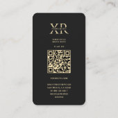 モダンモノグエレガントラムXフローラブラック金ゴールド 名刺 (裏面)