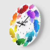 モダンモノグカラフルラムの羽スタイリッシュ ラージ壁時計 (傾斜)