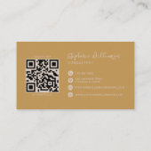 モダンモノグスタイリッシュラムQRコードミニマル金ゴールド 名刺 (裏面)