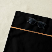 モダンモノグパーソナライズされたラム黒金ゴールドエレガント ビーチタオル (インサイチュ)