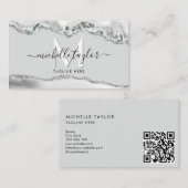 モダンモノグミニマルラムシンプルQRコードビジネスCa 名刺 (正面/裏面)
