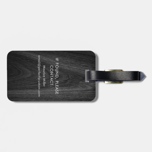 モダンモノグラエレガントムイニシャル名black wood ラゲッジタグ (裏面横)