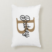 モダンモノグラエレガントム名ブラック・金ゴールド・スクリプト アクセントクッション (正面(垂直))