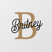 モダンモノグラエレガントム名ブラック・金ゴールド・スクリプト ウィンドウサイン (シート)