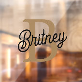 モダンモノグラエレガントム名ブラック・金ゴールド・スクリプト ウィンドウサイン (シート2)