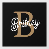 モダンモノグラエレガントム名ブラック・金ゴールド・スクリプト ウィンドウサイン (シート)