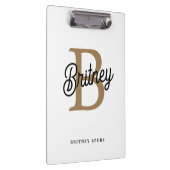 モダンモノグラエレガントム名ブラック・金ゴールド・スクリプト クリップボード (右)