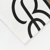 モダンモノグラエレガントム名ブラック・金ゴールド・スクリプト フリースブランケット (角)