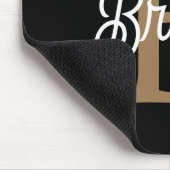 モダンモノグラエレガントム名ブラック・金ゴールド・スクリプト マウスパッド (コーナー)