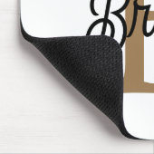 モダンモノグラエレガントム名ブラック・金ゴールド・スクリプト マウスパッド (コーナー)