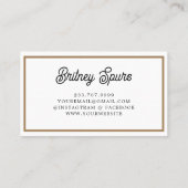 モダンモノグラエレガントム名ブラック・金ゴールド・スクリプト 名刺 (裏面)