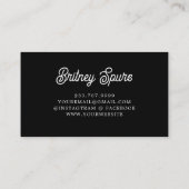 モダンモノグラエレガントム名ブラック・金ゴールド・スクリプト 名刺 (裏面)