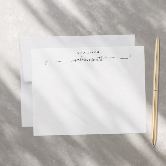 モダンモノグラエレガントム書道名 ノートカード