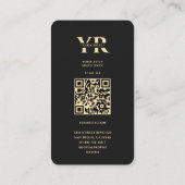 モダンモノグラエレガントムYフローラブラック金ゴールド 名刺 (裏面)