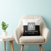 モダンモノグラカスタムム枕ブラックとホワイト クッション (椅子)