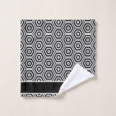 モダンモノグラスタイリッシュム白黒バスルーム バスタオルセット (ウォッシュタオル)