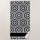 モダンモノグラスタイリッシュム白黒バスルーム ビーチタオル (正面)