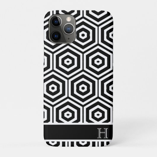 モダンモノグラスタイリッシュム白黒 Case-Mate iPhoneケース (裏)