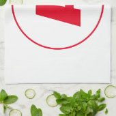 モダンモノグラスタイリッシュム赤イニシャル文字(白) キッチンタオル (折り畳み)