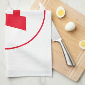 モダンモノグラスタイリッシュム赤イニシャル文字(白) キッチンタオル (四つ折り)