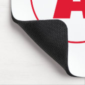 モダンモノグラスタイリッシュム赤イニシャル文字（白） マウスパッド (コーナー)