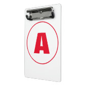 モダンモノグラスタイリッシュム赤イニシャル文字（白） ミニクリップボード (アングル2)