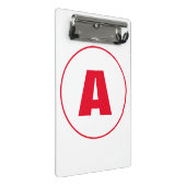 モダンモノグラスタイリッシュム赤イニシャル文字（白） ミニクリップボード (アングル)