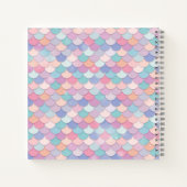 モダンモノグラムかわいらしマーメイドパウダーブルースケッチ ノートブック (裏面)