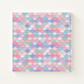 モダンモノグラムかわいらしマーメイドピンクスケッチブック ノートブック (裏面)