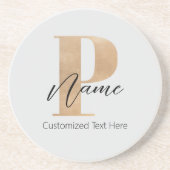 モダンモノグラムのイニシャル名パーソナライズされた コースター (正面)